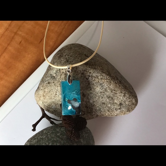 Handmade Selenite Infused Iceberg Glacier Pendant - Picture 4 of 6